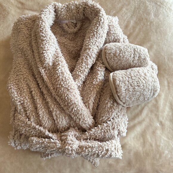 Pottery Barn Teddy Bear Knee Length Robe and Slippers Set Size Small - Picture 10 of 10